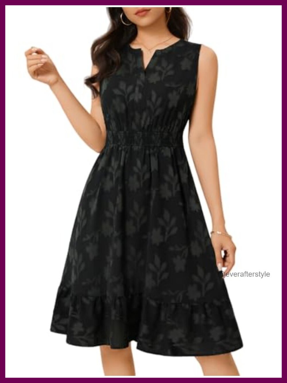 Sleeveless V-Neck A-Line Knee-Length Dress with Pockets